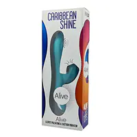 Вібратор-кролик 3 в 1 з вакуумом і пульсівною стимуляцією точки G Alive Caribbean Shine Blue - Master
