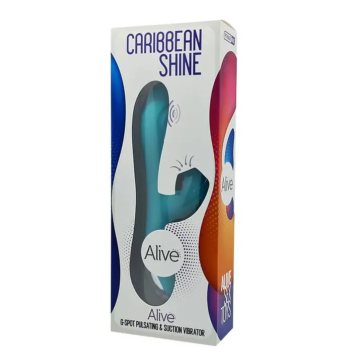 Вібратор-кролик 3 в 1 з вакуумом і пульсівною стимуляцією точки G Alive Caribbean Shine Blue - Master