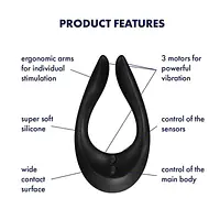 Вібратор для пар Satisfyer Endless Joy Black, 3 незалежні мотори, багатофункціональний - Master