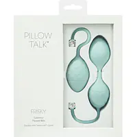 Розкішні вагінальні кульки PILLOW TALK - Frisky Teal з кристалом, діаметр 3,2 см, вага 49-75 гр - Master