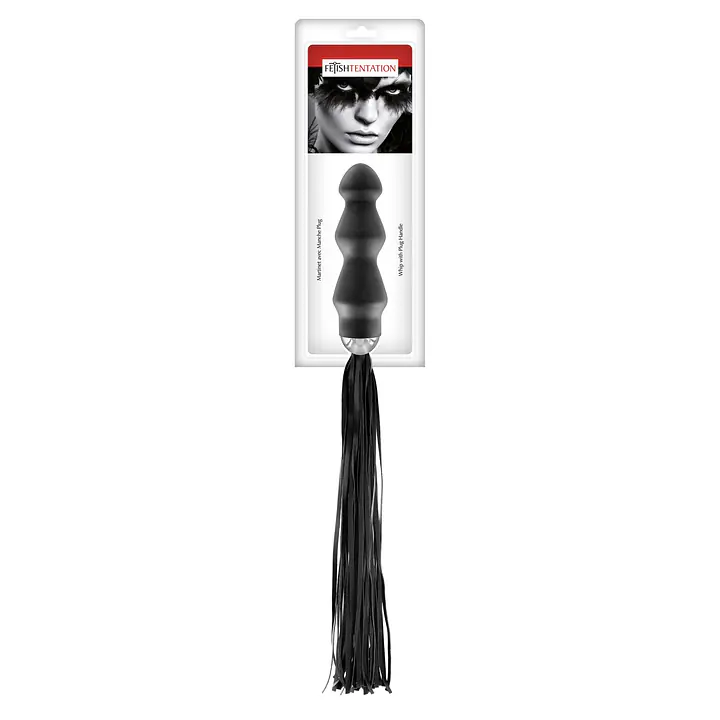 Флогер з ручкою - анальним плагом Fetish Tentation Whip with Plug Handle - Master