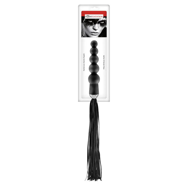 Флогер з ручкою - анальним намистом Fetish Tentation Whip with Rosary Handle - Master