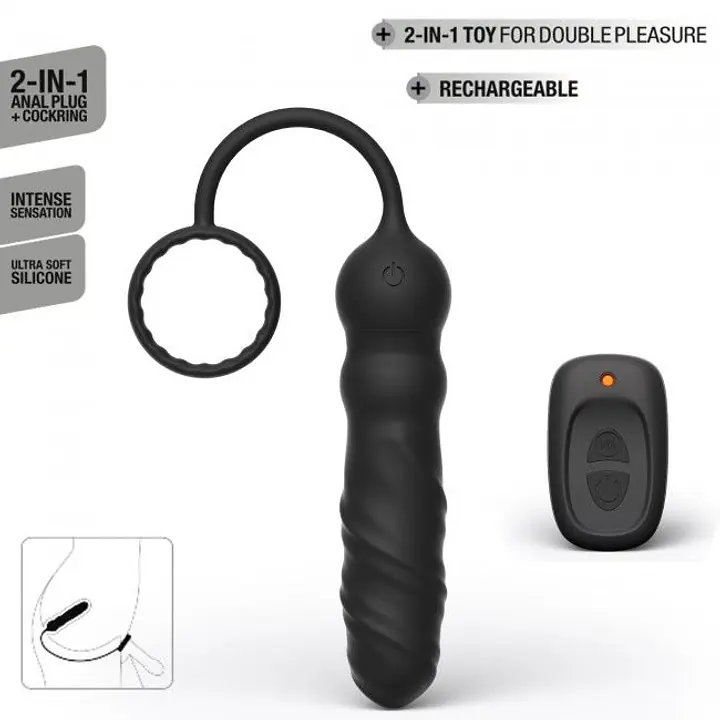 Анальний вібратор Dorcel Deep Seeker з ерекційним кільцем і пультом ДК - Master