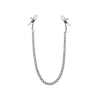 Затискачі для сосків з ланцюжком Feral Feelings - Nipple clamps Classic, срібло/білий - Master