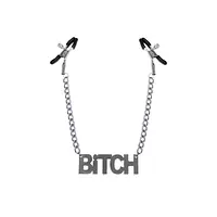 Затискачі для сосків Bitch, Feral Feelings - Nipple clamps Bitch, срібло/чорний - Master