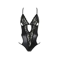 Боді з імітацією шкіри та стрепами Passion ASUNA BODY L/XL, black - Master