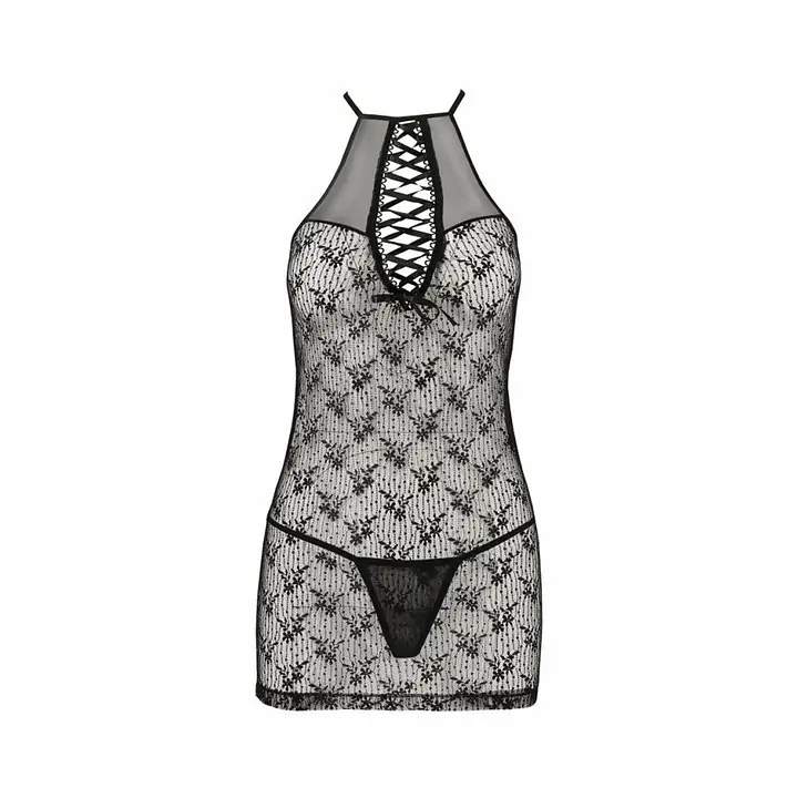 Напівпрозора сорочка Passion AZALIA CHEMISE L/XL, black - Master