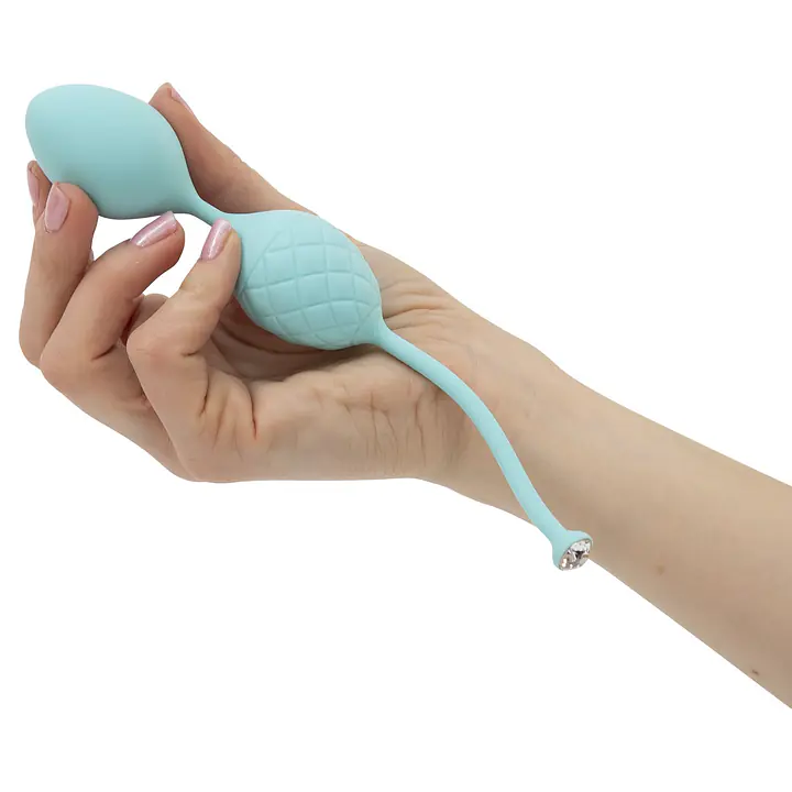 Розкішні вагінальні кульки PILLOW TALK - Frisky Teal з кристалом, діаметр 3,2 см, вага 49-75 гр - Master