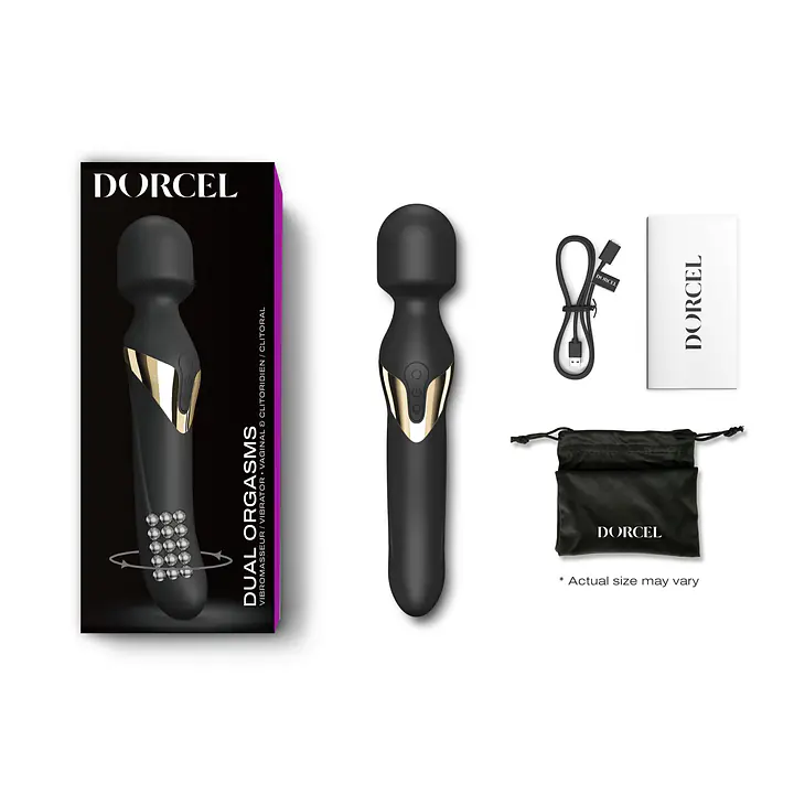 Вібромасажер 2в1 Dorcel Dual Orgasms Gold класичний масажер і вібратор з перлинним масажем - Master