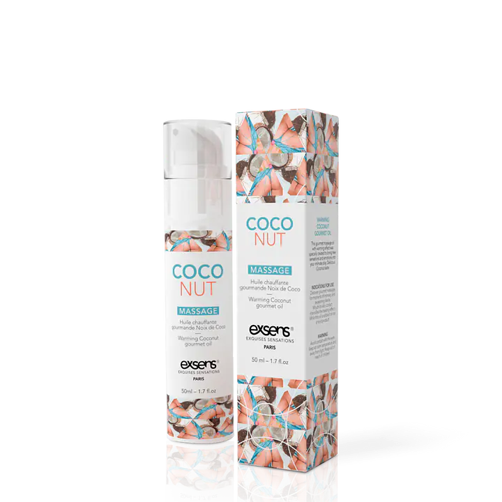 Масажна олія EXSENS Coconut 50 мл розігріває, без цукру, без парабенів, їстівне - Master