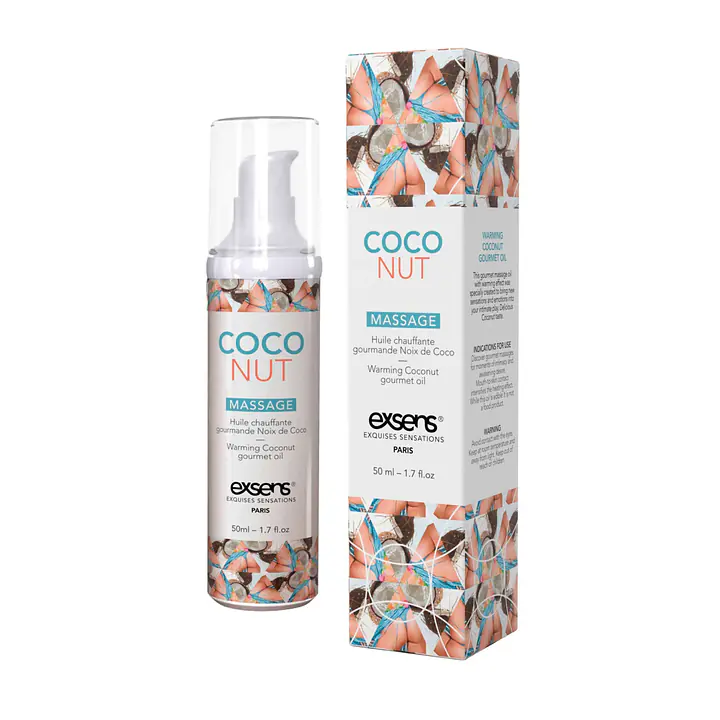 Масажна олія EXSENS Coconut 50 мл розігріває, без цукру, без парабенів, їстівне - Master