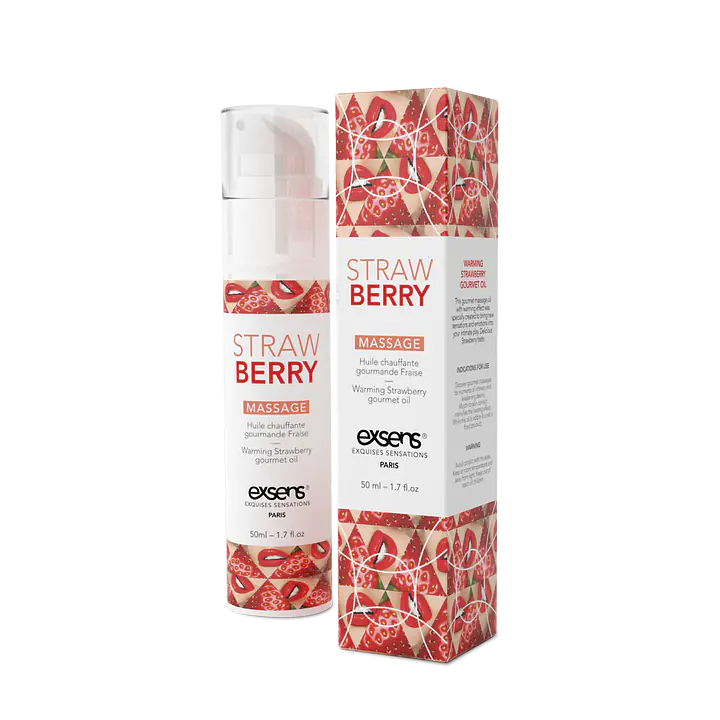 Масажна олія EXSENS Strawberry 50 мл розігрівальна, без цукру, без парабенів, їстівна - Master