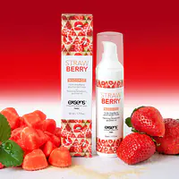 Масажна олія EXSENS Strawberry 50 мл розігрівальна, без цукру, без парабенів, їстівна - Master