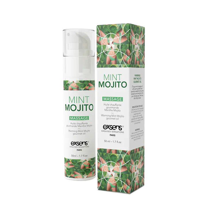 Масажна олія EXSENS Mojito 50мл розігрівальна, без цукру, без парабенів, їстівна - Master