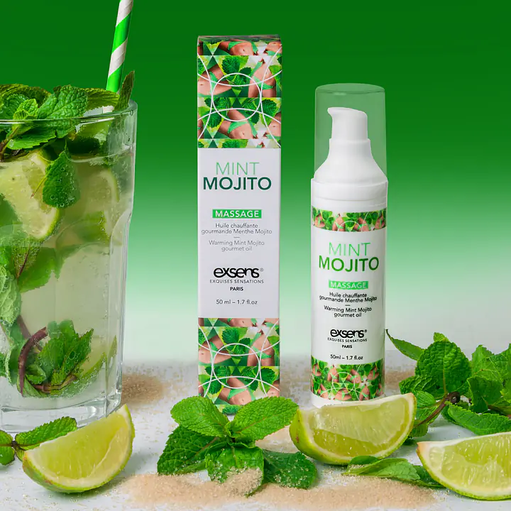 Масажна олія EXSENS Mojito 50мл розігрівальна, без цукру, без парабенів, їстівна - Master