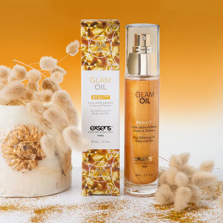 Олія для тіла з блиском EXSENS Glam Oil 50мл, з мигдальною олією, без парабенів і феноксіетанолу - Master