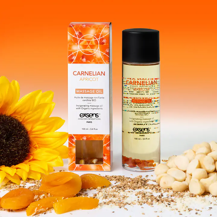 Масажна олія EXSENS Carnelian Apricot (бадьорна з сердоліком) 100мл, натуральна - Master