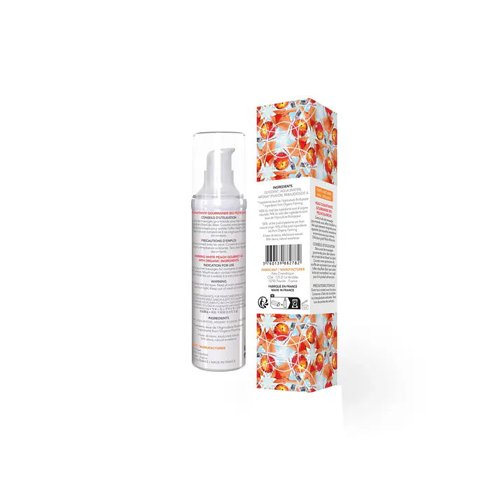 Масажна олія EXSENS Organic White Peach 50мл розігрівальна, без цукру, без парабенів, їстівна - Master