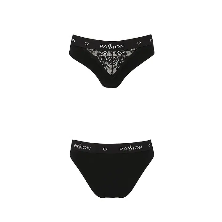 Трусики з широкою гумкою і мереживом Passion PS001 PANTIES M, black - Master
