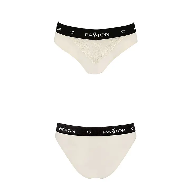 Трусики з широкою резинкою і мереживом Passion PS001 PANTIES XL, ecru - Master