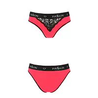 Трусики з широкою гумкою і мереживом Passion PS001 PANTIES L, red-black - Master