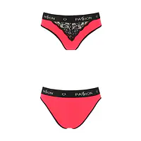 Трусики з широкою гумкою і мереживом Passion PS001 PANTIES M, red-black - Master