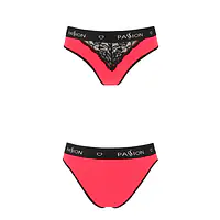 Трусики з широкою гумкою і мереживом Passion PS001 PANTIES S, red-black - Master