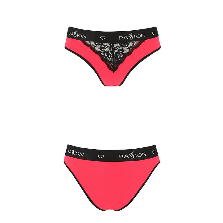 Трусики з широкою гумкою і мереживом Passion PS001 PANTIES S, red-black - Master