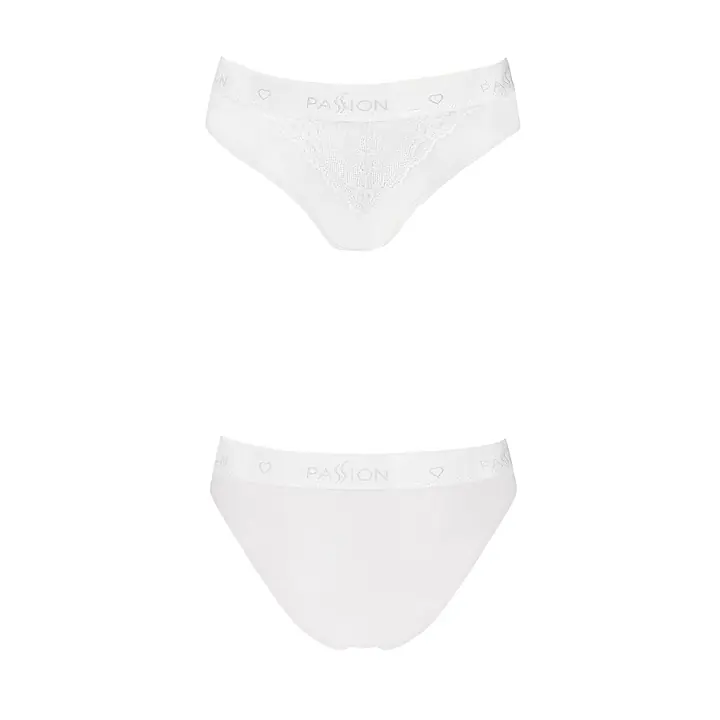 Трусики з широкою гумкою і мереживом Passion PS001 PANTIES L, white - Master