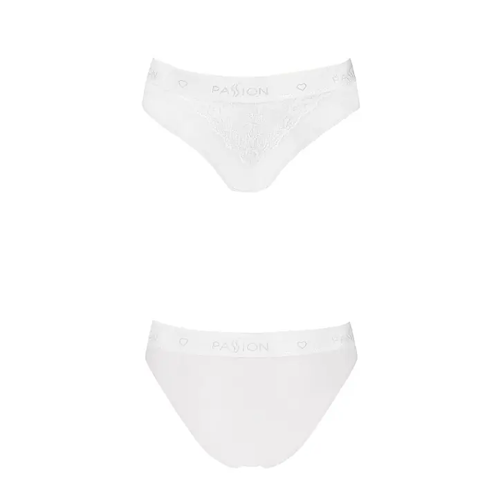 Трусики з широкою гумкою і мереживом Passion PS001 PANTIES M, white - Master