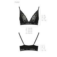 Еластичний топ з мереживом Passion PS001 TOP M, black - Master