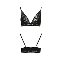 Еластичний топ з мереживом Passion PS001 TOP S, black - Master