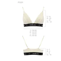 Еластичний топ з мереживом Passion PS001 TOP L, ecru - Master