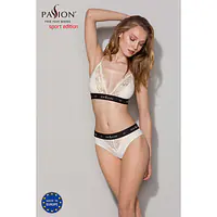 Еластичний топ з мереживом Passion PS001 TOP M, ecru - Master