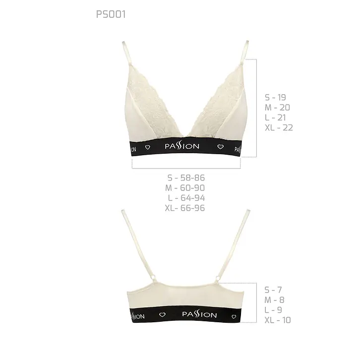 Еластичний топ з мереживом Passion PS001 TOP M, ecru - Master