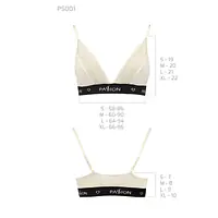 Еластичний топ з мереживом Passion PS001 TOP S, ecru - Master
