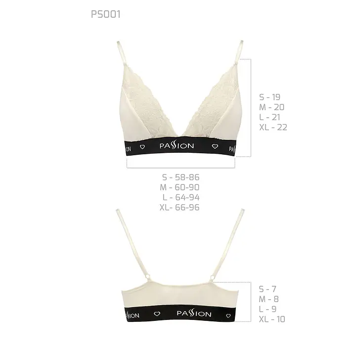 Еластичний топ з мереживом Passion PS001 TOP XL, ecru - Master