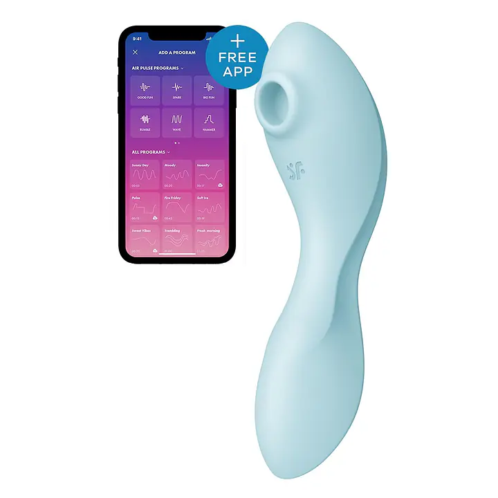 Вакуумний смарт-стимулятор із вібрацією Satisfyer Curvy Trinity 5 (Blue)  (м'ята упаковка!!!) - Master