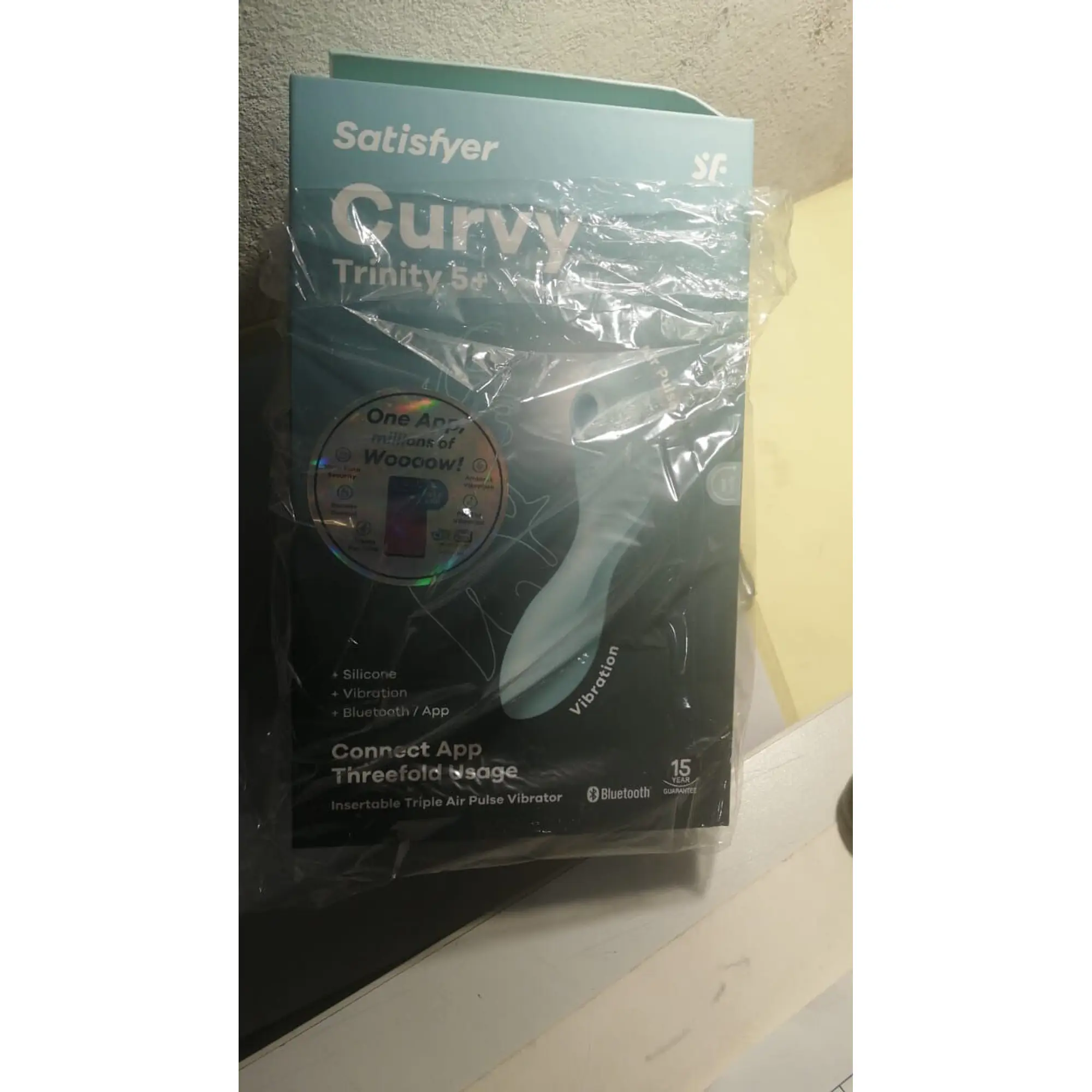 Вакуумний смарт-стимулятор із вібрацією Satisfyer Curvy Trinity 5 (Blue)  (м'ята упаковка!!!) - Master