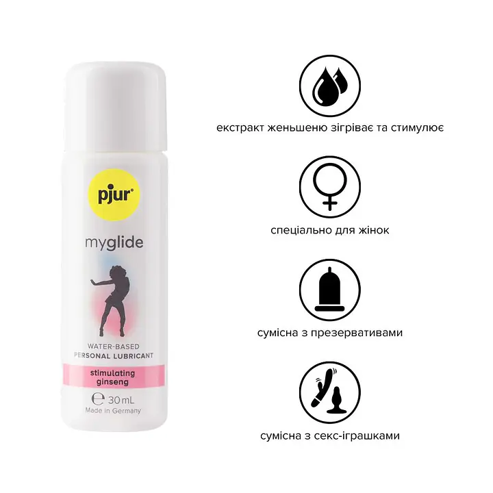 Збуджувальна змазка на водній основі pjur my glide 30 мл, з женьшенем, зігріває - Master