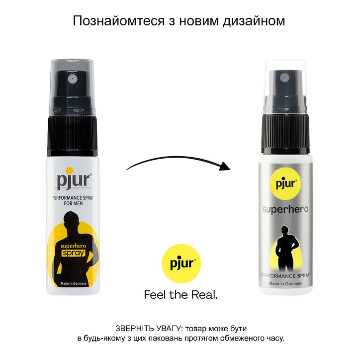 Пролонгувальний спрей pjur Superhero Spray 20 мл, всотується в шкіру, натуральні компоненти - Master