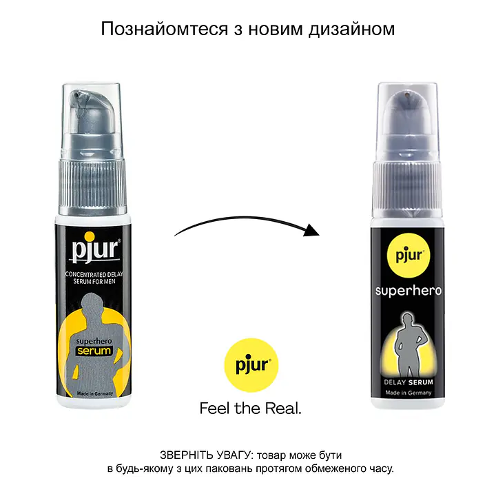 Пролонгувальний гель pjur Superhero Serum 20 мл, створює невидиму плівку, що знижує чутливість - Master