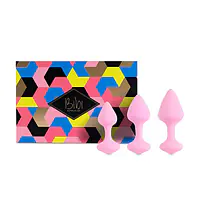 Набір силіконових анальних пробок FeelzToys - Bibi Butt Plug Set 3 pcs Pink - Master