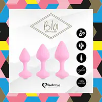 Набір силіконових анальних пробок FeelzToys - Bibi Butt Plug Set 3 pcs Pink - Master