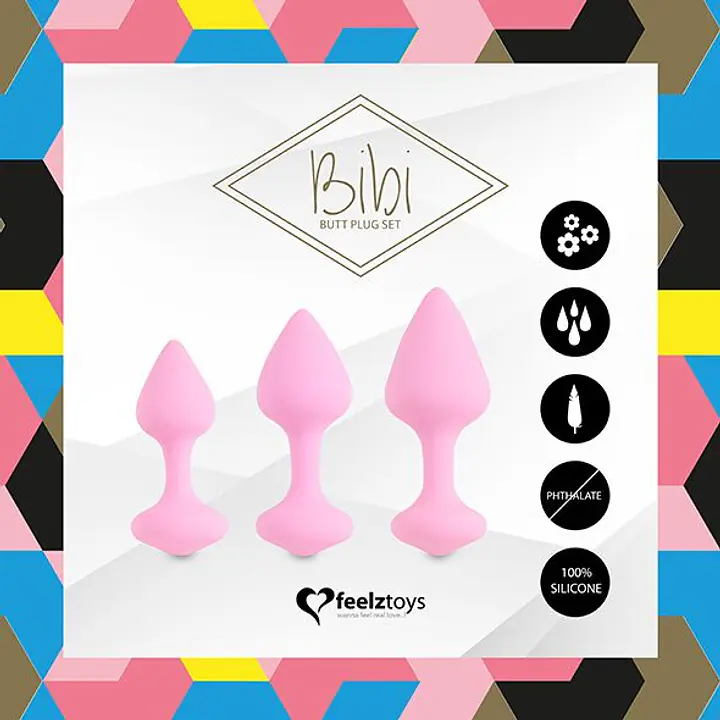Набір силіконових анальних пробок FeelzToys - Bibi Butt Plug Set 3 pcs Pink - Master