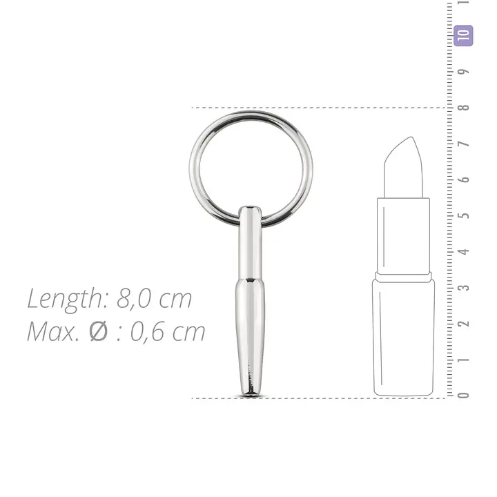 Порожнинний уретральний стимулятор Sinner Gear Unbendable – Hollow Penis Plug, довжина 4см, діам.8мм - Master