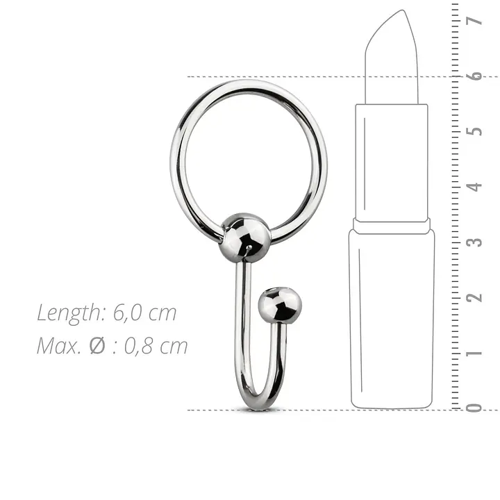 Уретральна вставка із кільцем Sinner Gear Unbendable – Sperm Stopper Solid, діаметр кільця 2,6 см - Master