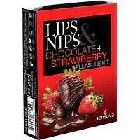 Подарунковий набір Sensuva Lips&Nips Pleasure Kit - Chocolate Strawberry 2 x 4г - Master
