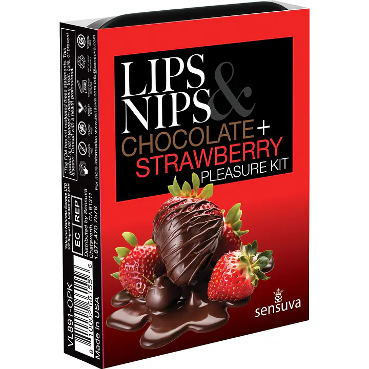Подарунковий набір Sensuva Lips&Nips Pleasure Kit - Chocolate Strawberry 2 x 4г - Master