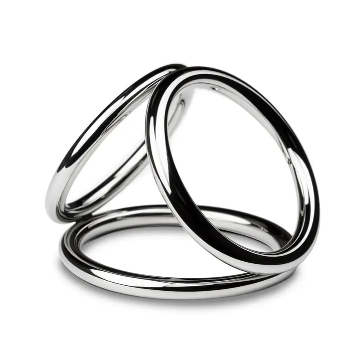 Потрійне ерекційне кільце Sinner Gear Unbendable – Triad Chamber Metal Cock and Ball Ring – Large - Master